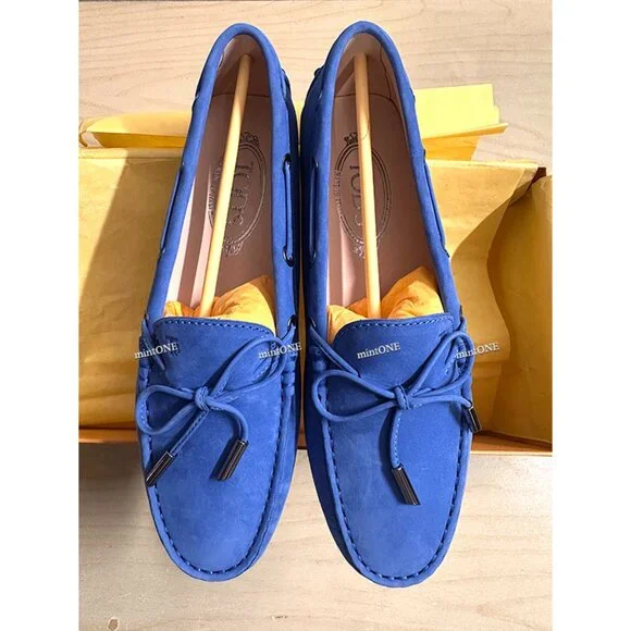 NEW Tod's Eye/Lace Royal Blue Moccasin size 37